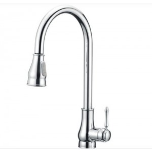 Round Chrome Vintage Pull Out Kitchen Sink Mixer Tap